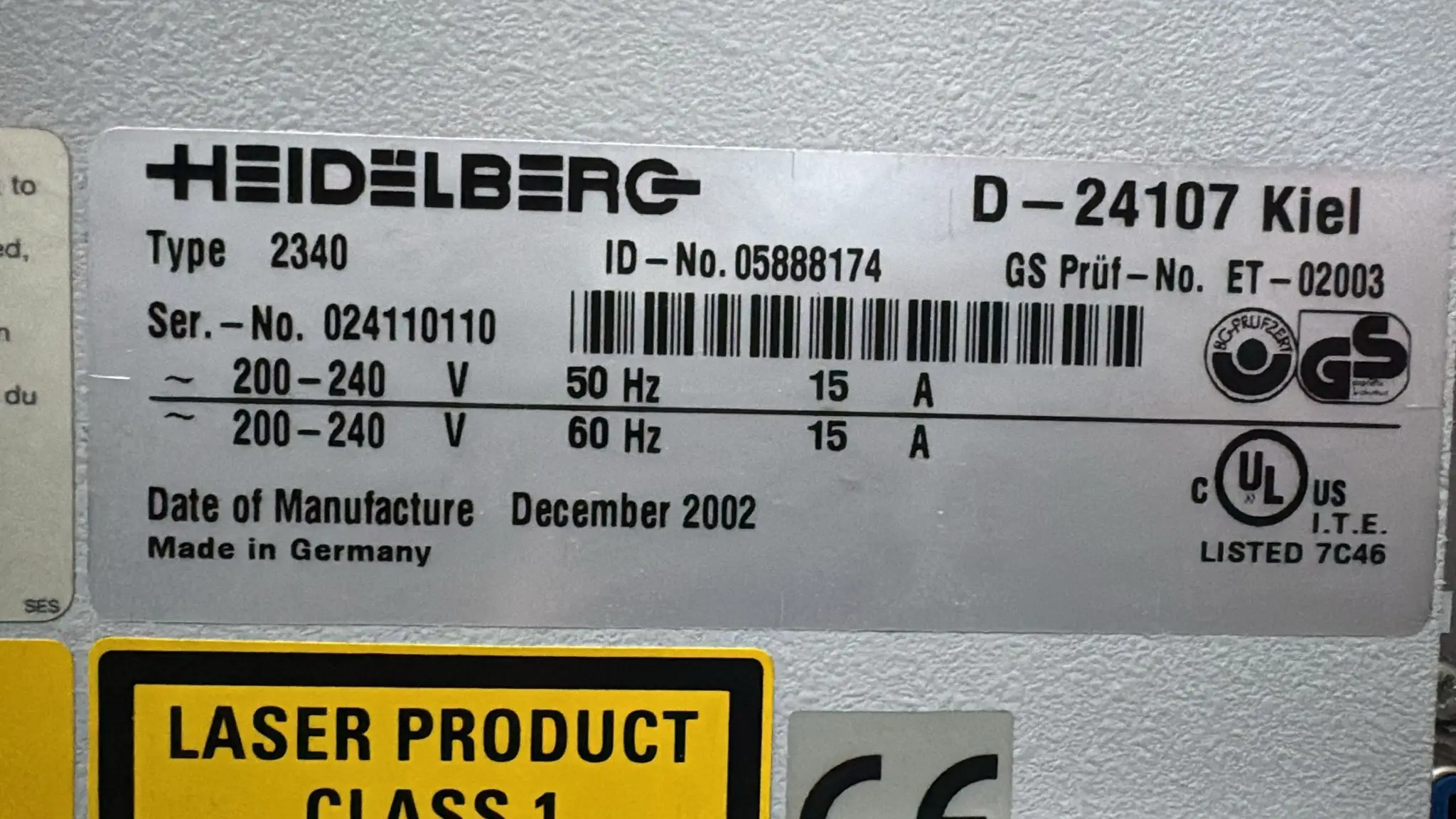 Heidelberg TOPSETTER 2340 2002 rif.26036665