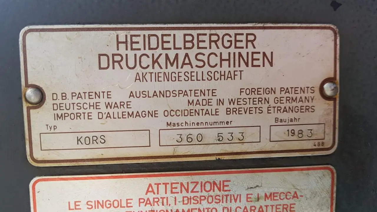 Heidelberg KORS-1 1983 ref.22036192