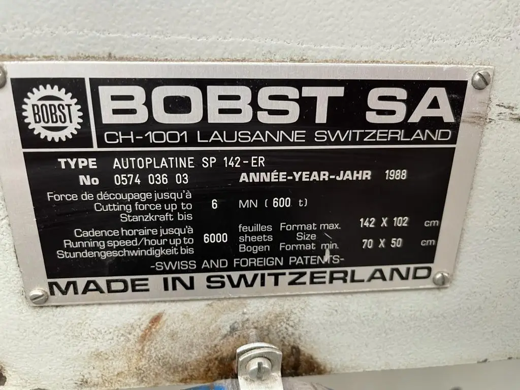 Bobst SP 142 ER 1988 ref.21036003