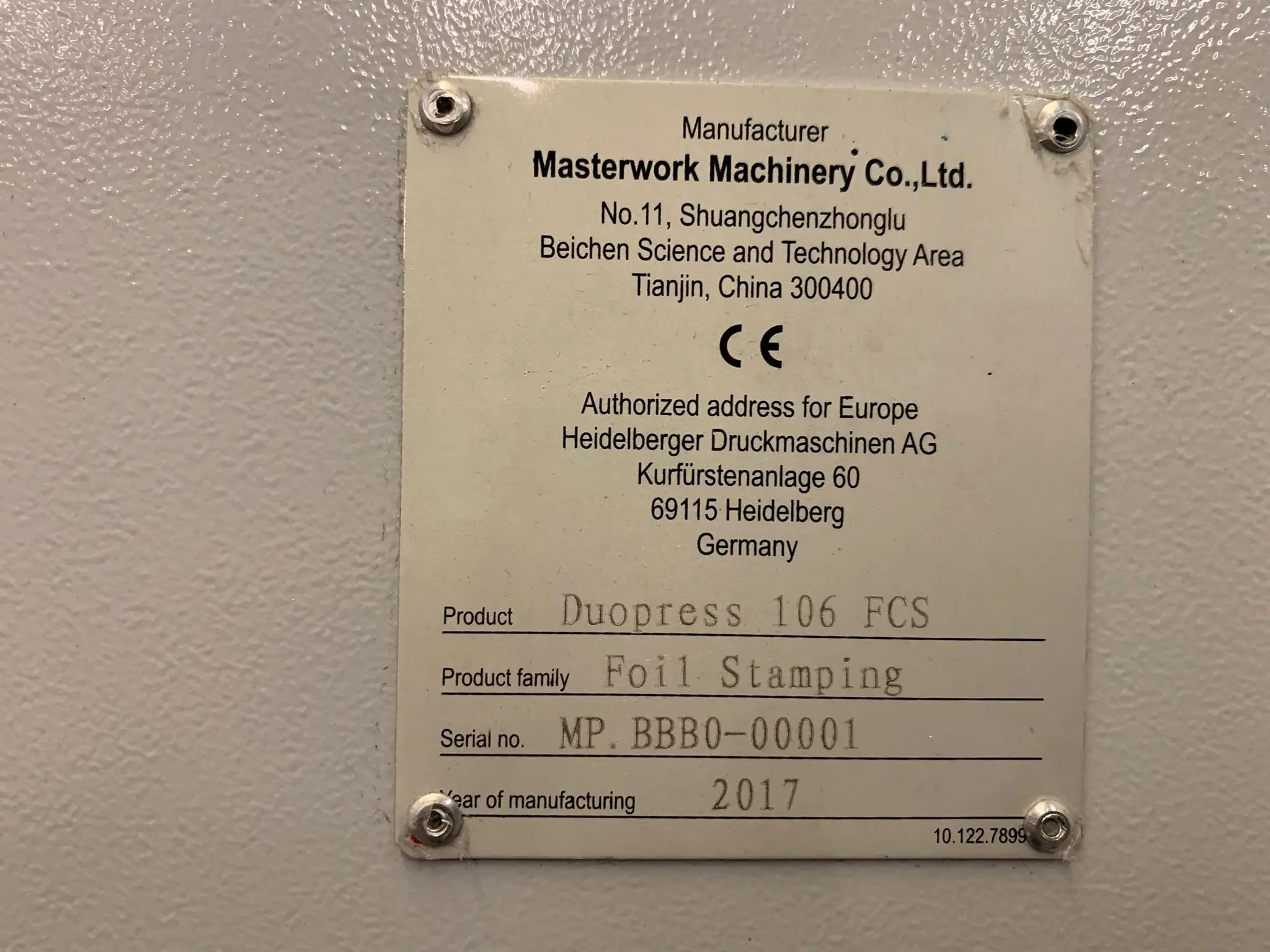 MK DUOPRESS 106 - FCS 2017 ref.25036538