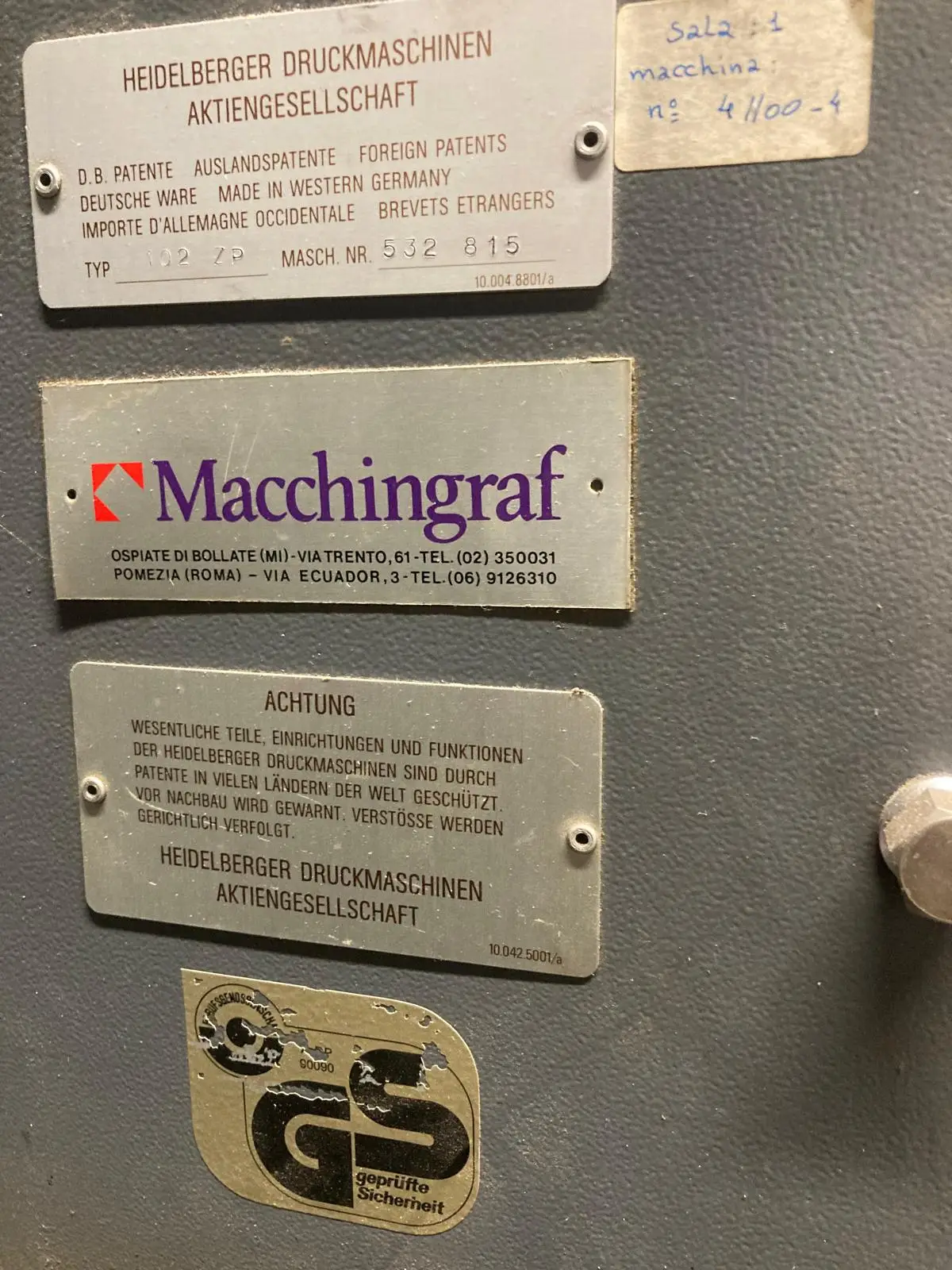 Heidelberg 102 ZP 1990 rif.26037440