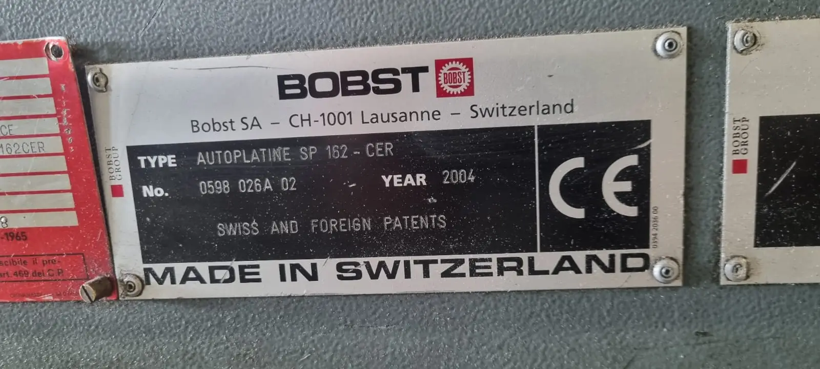 Bobst SP 162 CER 2004 rif.25036583