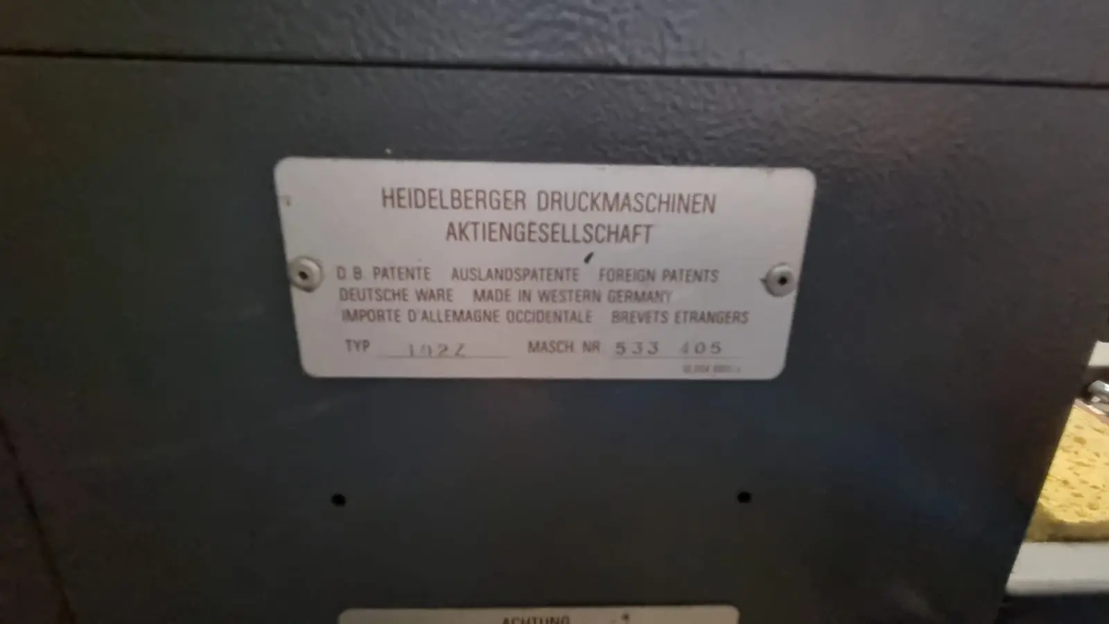 Heidelberg CD102-2 Hybrid 1991 ref.26036717
